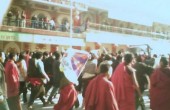 Monks protest