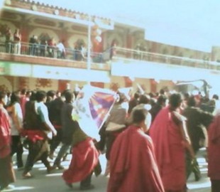 Monks protest