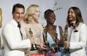 Best actor winner Matthew McConaughey, best actress winner Cate Blanchett, best supporting actress winner Lupita Nyong'o and best supporting actor winner Jared Leto pose with their Oscars at the 86th Academy Awards in Hollywood