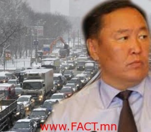 Snowbound traffic queue, Moscow 29/11/12