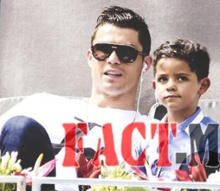 Cristiano Ronaldo and his son Mutua Madrid Open Tennis