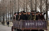 North Koreans commute to work in Pyongya