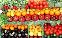 Colorful vegetables and fruits