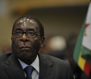 Robert Gabriel Mugabe, president of the Republic of Zimbabwe, sits in the Plenary Hall of the United Nations (UN) building in Addis Ababa, Ethiopia, during the 12th African Union (AU) Summit.